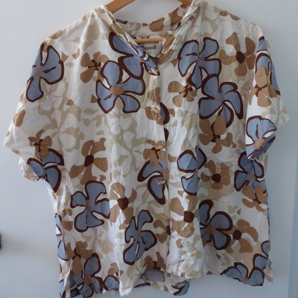 VINTAGE Manuheali'i Aloha Print Blouse